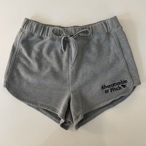 Abercrombie & Fitch Soft Micro Mini Sweat Shorts Gray XS Logo Y2K Lounge Comfy